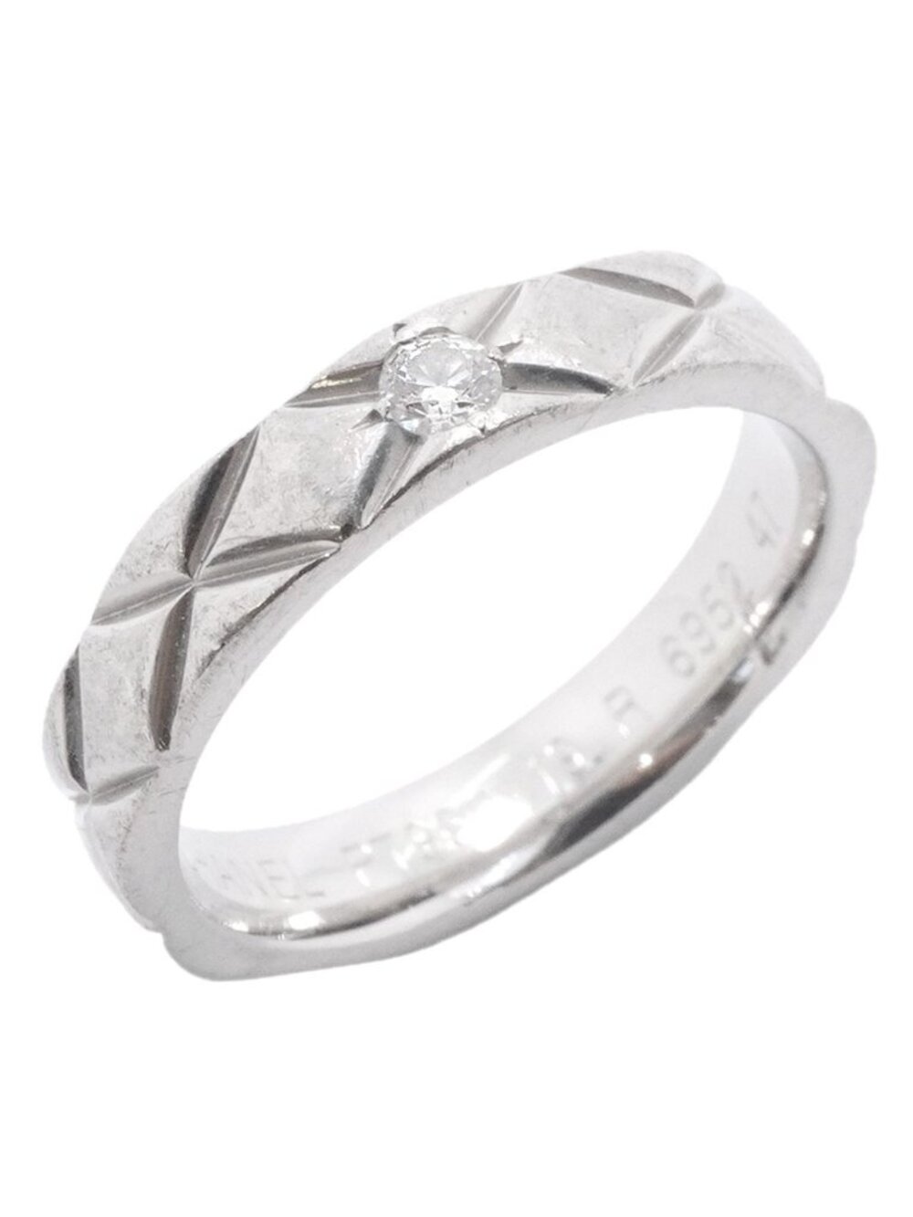 Chanel Ring Quilted Platinum Diamond